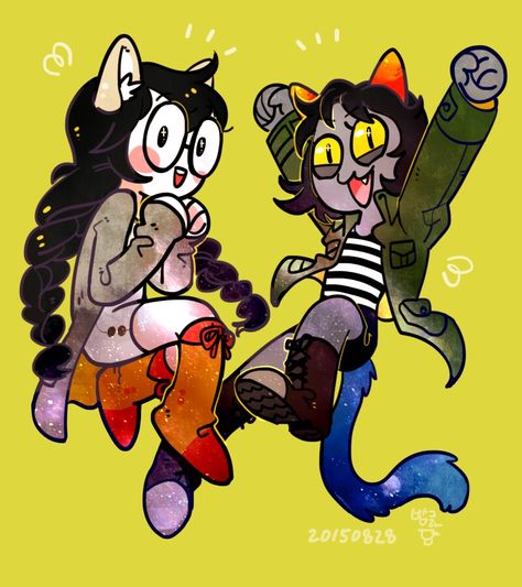 Nepeta Leijon and Jade Harley Jade Harley X Nepeta, Nepeta Leijon Wallpaper, Jade X Nepeta, Nepeta Leijon Fanart, Jade Harley Fanart, Nepeta Leijon, Jade Harley, Vast Error, Homestuck Characters