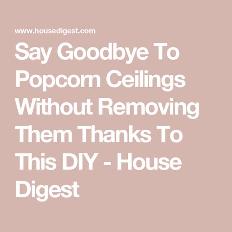 Say Goodbye To Popcorn Ceilings Without Removing Them Thanks To This DIY - House Digest Remove Popcorn Ceiling, Popcorn Ceiling Removal, Skim Coating, Covering Popcorn Ceiling, Removing Popcorn Ceiling, Drywall Finishing, Paint Mixer, Hgtv Star, Ceiling Texture