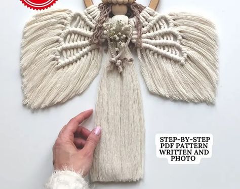 Macrame Angels, Free Macrame Patterns, Macrame Tutorials, Photo Class, Opening An Etsy Shop, Bell Ornaments, Wood Hearts, Macrame Tutorial, You're Awesome