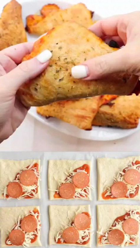 Lunch Recipes Easy, Pizza Pockets, Homemade Lunch, Cheap Dinner Recipes, Tasty Videos, Ground Beef Recipes For Dinner, Easy Lunch Recipes, Easy Cheesy, Dandelion Recipes