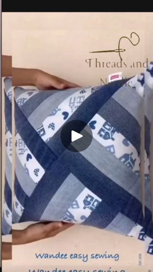 Cushion Cover Tutorial, Diy Bag Sewing, Sew Denim, Costura Diy, Bag Sewing, Denim Patchwork, Sewing Tips, How To Sew, Crazy Quilts