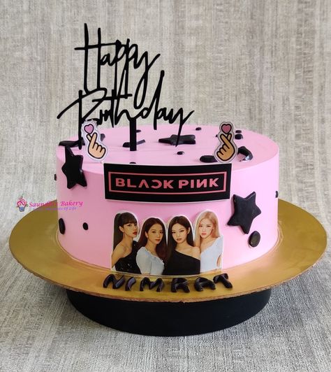 Blackpink Themed Birthday Party, Black Pink Cake Design, Black Pink Theme Cake, Blackpink Cake Design, Pink Theme Cake, Black Pink Cake, Black Pink Theme, Blackpink Cake, Kpop Cake