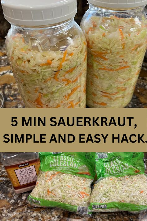 This recipe for sauerkraut is so quick and easy that even the busiest person could find five mins to throw it together. And there are so many variations you could also try that would make it more fun! Quick Sauerkraut Recipes, Quick Sauerkraut, Easy Sauerkraut, Saurkraut Recipes Quick, Homemade Sauerkraut Recipes Easy, Sourcrout Recipes Easy, Home Made Sauerkraut, Sourkaurt Recipes, Homemade Sourkraut Recipe