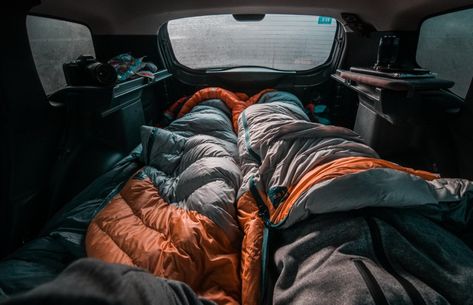 10 Expert Tips For Sleeping In Your Car - tworoamingsouls Car Camping Essentials, Sleep In Car, Race Car Bed, Sleeping In Your Car, Car Air Mattress, Suv Tent, Suv Camping, Truck Tent, Best Suv