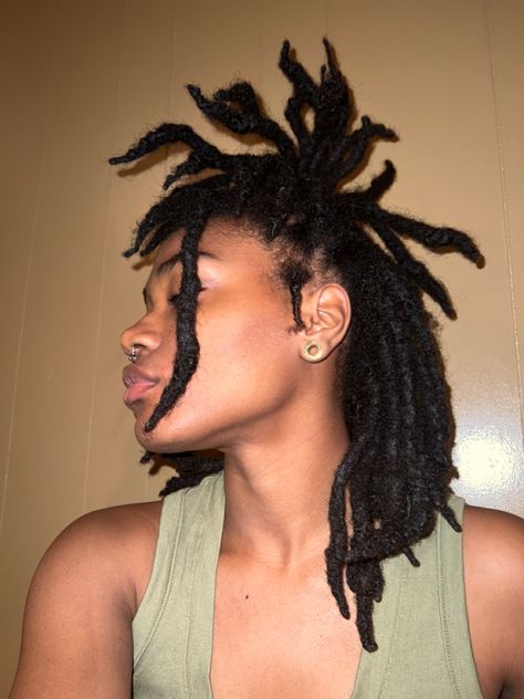 Just a simple loc style I really love! Its giving rockstar. Half up ponytail with half down in the back with two locs down in the front. #gauges #locstyles #aesthetic #piercingseptum Loc Ponytail Styles, Loc Ponytail, Half Up Ponytail, Up Ponytail, Hair Inspired, Half Ponytail, High Ponytail, High Ponytails, Loc Styles