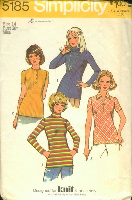 Women Top Sewing Pattern, 70s Sewing Patterns, 70s Tops, Simplicity Patterns Vintage, 1970s Women, Shirt Sewing Pattern, Top Sewing, Top Design Fashion, Top Sewing Pattern