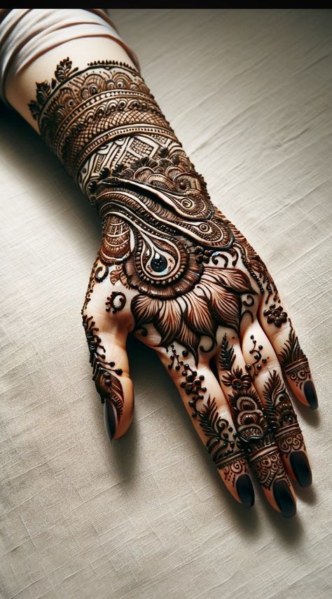 Traditional Indian mehndi style 6 Heavy Mahendi Designs, Traditional Indian Mehendi Design, Rajasthani Mehndi Designs Back Hand, Marwadi Mehendi Designs, Rajasthani Mehndi Designs Full Hand, Rajasthani Mehndi Designs, Mehndi Style, Wedding Mehndi, Wedding Mehndi Designs