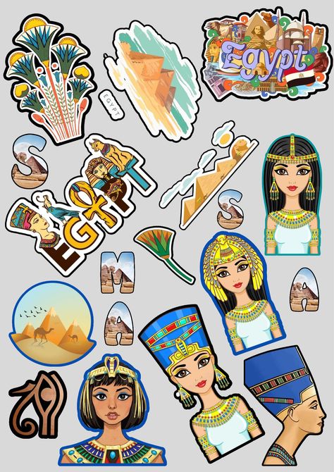 Ancient Egypt Stickers, Egyptian Stickers, Egyptian Cookies, Ancient Egypt Pictures, Eleven Stranger Things Drawing, Ancient Egypt Civilization, Egyptian Crafts, Ancient Egypt Projects, Egypt Crafts