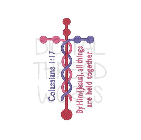 Laminin Tattoo, Colossians 1 17, Scripture Art Print, Cross Embroidery, Colossians 1, Make Tattoo, Embroidery Design Download, Sewing Embroidery, Sewing Embroidery Designs