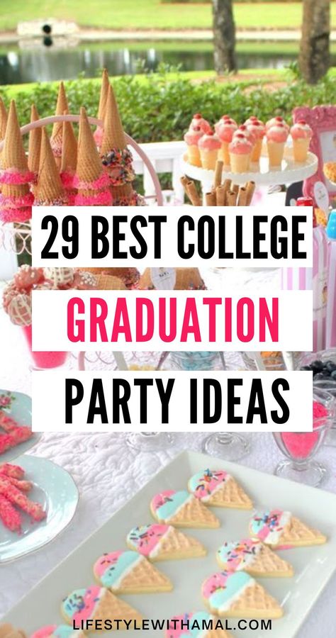 Graduation season is here and if you are looking for the best ideas to throw a grad party you'll remember for years to come, you'll love these college graduation party ideas! From having the best college grad party decorations, and graduation-themed food to fun activities, I'm sharing everything you'll need to throw an epic party! College Graduation Party Checklist, Graduation Party Ideas Grad School, Classy College Graduation Party Ideas, Winter College Graduation Party Ideas, Georgia Tech Graduation Party, A&m Graduation Party, Disney Graduation Party, Congratulations Party Ideas, College Grad Party Decorations