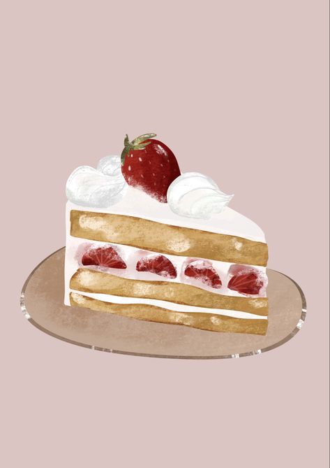 Strawberry Shortcake Reference, Strawberry Shortcake Cake Drawing, Strawberry Shortcake Drawing Food, Strawberry Cake Painting, Strawberry Shortcake Illustration, Strawberry Shortcake Painting, Strawberry Cake Drawing, Strawberry Cake Illustration, Strawberry Shortcake Drawing