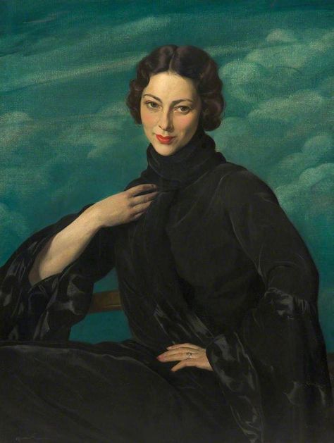 https://flic.kr/p/EoCLY3 | Pauline, Wife of the Artist, 1930 // by Sir Herbert James Gunn R.A. (1893-1964) | He served with The Artists Rifles in WWI and was commissioned into The Scottish Rifles (The Cameronians) on 1st March 1917 Moritz Von Schwind, Michael Carson, Giovanni Boldini, Istoria Artei, Woman In Black, Painted Ladies, Scottish Artists, Montage Photo, Woman Sitting