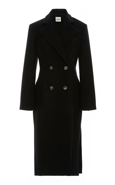 Violet Wool-Blend Coat by KHAITE Now Available on Moda Operandi Khaite Coat, Black Herringbone, Designer Coats, Classy Girl, Alex Perry, Wool Blend Coat, Office Wear, Top Coat, Coats Jackets Women