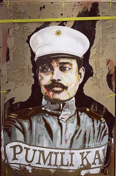 Acrylic on Balikbayan box Heneral Luna, Antonio Luna, Cardboard Art, Historical Figures, Collage, Movie Posters, Pins, Quick Saves, Art