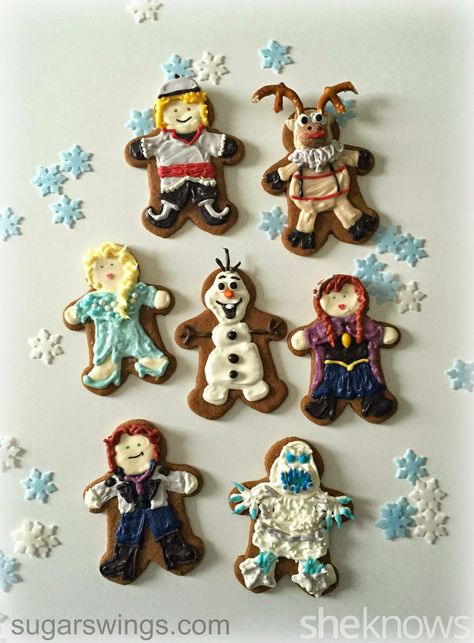 Creative Gingerbread Men, Funny Gingerbread Men, Gingerbread Man Decorating Ideas, Shrek Gingerbread Man Cookies, Gingerbread Man Decorations Cookie, Mickey Mouse Gingerbread Man, Disney Christmas Cookies Royal Icing, Disney Gingerbread Cookies, Christmas Food Crafts