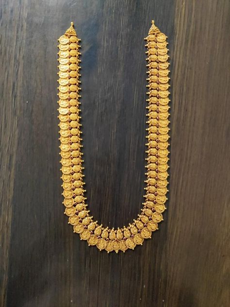 Kasu Mala Designs Gold Latest, Kasu Mala Designs Gold, Kaasu Mala, Mala Designs, Kasu Mala, Latest Blouse Neck Designs, Gold Earrings For Kids, Rules Poster, Gold Haram