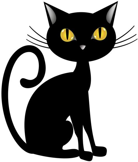 Cat Cartoon Images, Gato Halloween, Black Cat Clipart, Black Cat Cartoon, Black Cat Png, Black Cat Pictures, Cartoon Black Cat, Black Cat Drawing, Black Cat Illustration