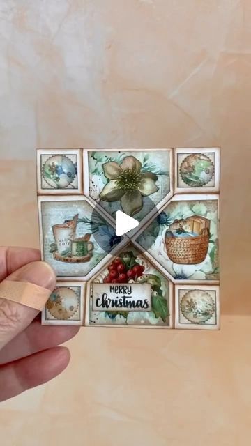 Never Ending Cards, Infinity Cards, Stamperia Cards, Neverending Card, Infinity Card, Never Ending Card, Vintage Pizza, Stamped Christmas Cards, Fancy Fold Card Tutorials