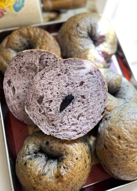 Sourdough Discard Blueberry, Sourdough Discard Bagels, Discard Bagels, Use Sourdough Discard, Blueberry Bagels, Pumpkin Bagels, Blueberry Jelly, Whole Wheat Bagel, Blueberry Bagel