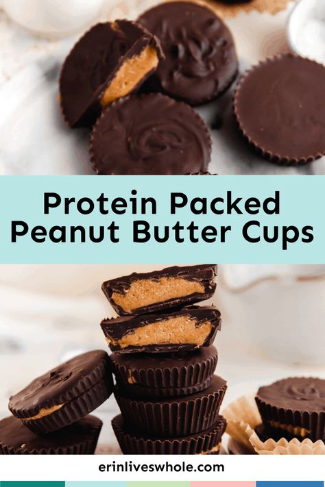 Spoil your taste buds with your very own homemade Protein Peanut Butter Cups. Made with rich chocolate and protein powder, these provide decadent flavor and healthy nutrients all in one. Protein Pb Cups, Orgain Chocolate Protein Powder Recipes, High Protein Peanut Butter Cups, Protein Peanut Butter Cups, Fwtfl Recipes, Protein Sweets, High Protein Peanut Butter, Protein Peanut Butter, Healthy Peanut Butter Cups