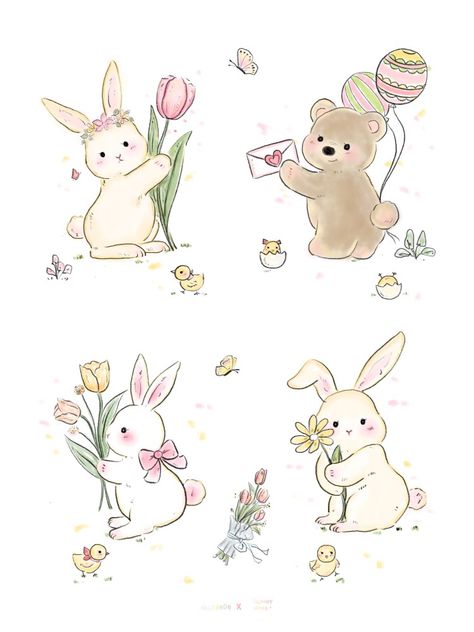 Hase Tattoos, Drawing Aesthetic, Cute Laptop Wallpaper, Bunny Drawing, Tutorials Drawing, 카드 디자인, Journal Book, Bunny Art, Cute Simple Wallpapers