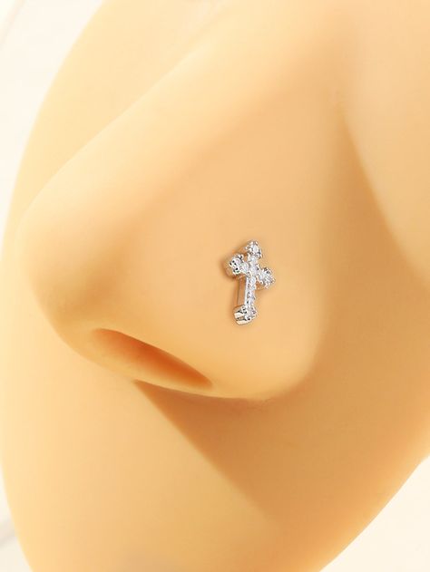 Cross Nose Ring, Cross Nose Piercing, Nose Piercing Jewelry Studs, Facial Jewelry, Cute Septum Rings, Cute Nose Piercings, Nose Ring Jewelry, Small Finger Tattoos, Cross Decor