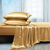 Gold Bed Sheet, Satin Bed Sheets, Queen Sheets Set, Satin Bed, Luxury Bed Sheets, Satin Pillow, Satin Bedding, Satin Sheets, King Sheets