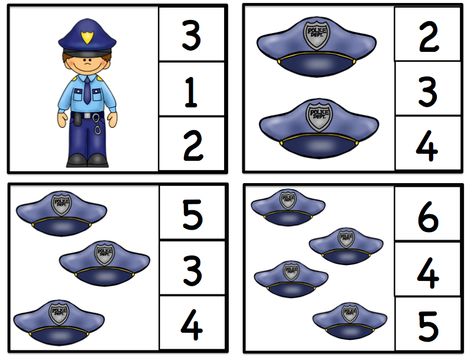 Math and community workers Police Safety Preschool Activities, Community Helpers Classroom Decor, Prek Community Helpers, Community Helpers Math, Community Helpers Week, Preschool Community Helpers Theme, Community Helper Lesson, Community Helpers Kindergarten, Community Helpers Crafts