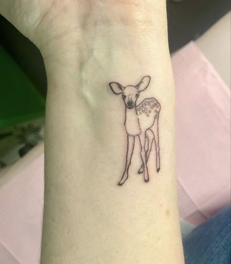 Baby Deer Tattoo, Fawn Tattoo, Cottagecore Tattoo, Energy Tattoo, Doe Tattoo, Vine Tattoo, Deer Tattoo, Petite Tattoos, Fox Tattoo