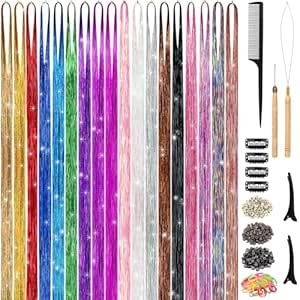 Fairy Hair Tinsel, Tinsel Hair Extensions, Tinsel Hair, Angels Beauty, Tail Comb, Hair Tinsel, Rat Tail, Hair Strands, Fairy Hair