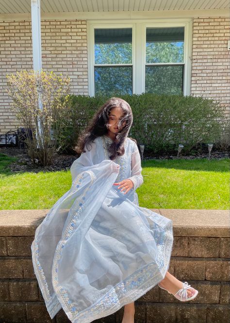 eid outfit agha noor blue delicate elegant baby blue embroidery silver white gold white bow heels blowout summer afternoon sunny golden hour blowout Blue Eid Outfit, White Bow Heels, White Heels Outfit, Agha Noor, Eid Outfit, Heels Outfits, Summer Afternoon, Elegant Baby, Bow Heels