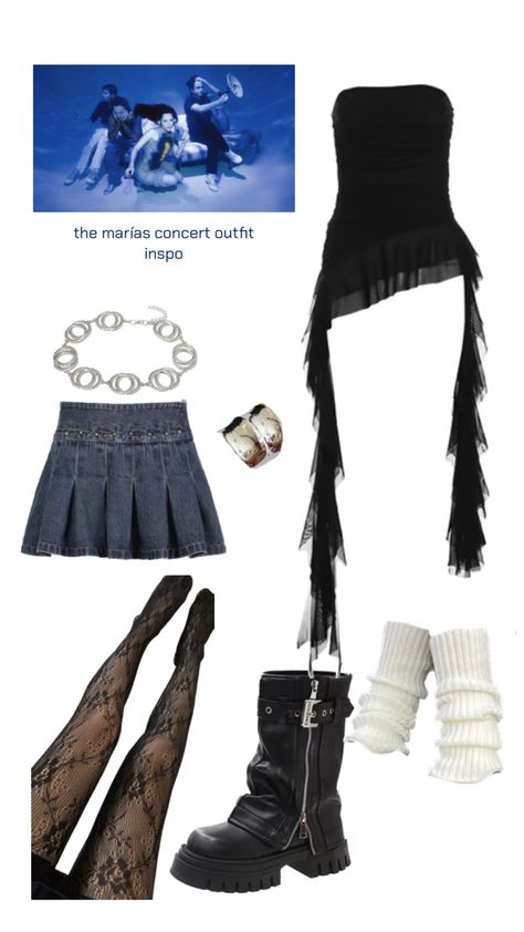 the marias, the marías concert, outfit Inspiration, outfit inspo, band, indie, alt, submarine tour Marias Concert Outfit, Kiss Of Life Concert Outfit Ideas, Kiss Of Life Concert Outfit, Aespa Concert Outfit Inspired, Avril Lavigne Concert Outfit, The Marias Concert Outfit, 2025 Outfits, Concert Outfit Inspo, The Marías