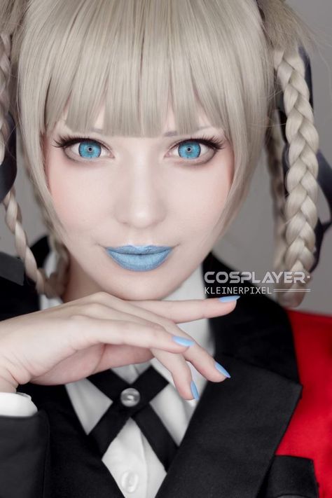 Sinon Cosplay, Kakegurui Cosplay, Cosplay Makeup Tutorial, Anime Cosplay Makeup, Blue Contacts, Yumeko Jabami, Cosplay Tutorial, Cosplay Tips, Cosplay Characters