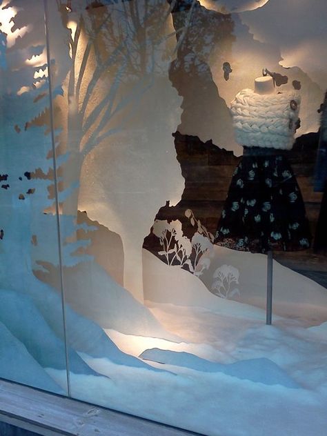 Anthropologie Holiday Display: Windows by Alison Jane Hitchcoff, via Behance | ∴ Editorial Design & Cover | Pinterest / Set Design / Scenography / Showcase / Clothing / Reatil / Seasonal / Paper Art / Winter / Anthropologie Window Display, Winter Window Display, Christmas Shop Window, Fashion Window Display, Holiday Window Display, Window Display Retail, Anthropologie Holiday, Store Window Displays, Visual Merchandising Displays