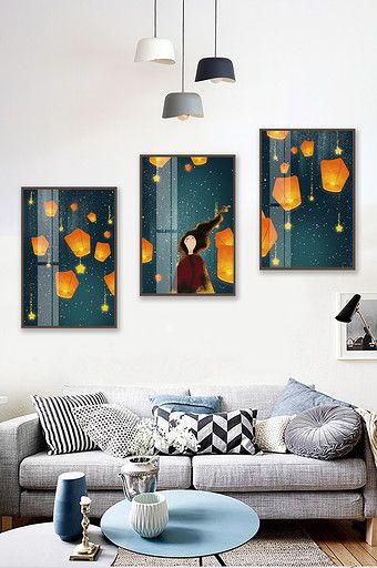 Landscape Living Room, Drawing Night, Night Starry Sky, Sky Lantern, Beautiful Night Sky, Sky Lanterns, Gold Leaf Art, Painting Media, Beautiful Night