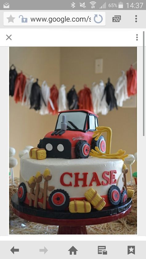 Red Tractor Birthday Party Cake, Red Tractor Cake, Red Tractor Birthday Party, Red Tractor Birthday, Tractor Cake, Tractor Birthday Party, Tractor Party, Tractor Birthday, Red Tractor