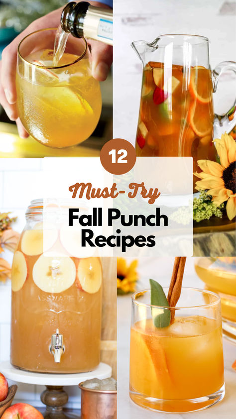 Fall Punch Recipes Drinks For Bunco, Perculator Punch, Fall Non Alcoholic Drinks Punch Recipes, Evan Williams Spiced Cider Recipes, Fall Baby Shower Punch Ideas, Fall Prosecco Punch, Easy Fall Punch Recipes Alcoholic, Fall Alcohol Punch Recipes, Punch Ideas For Party