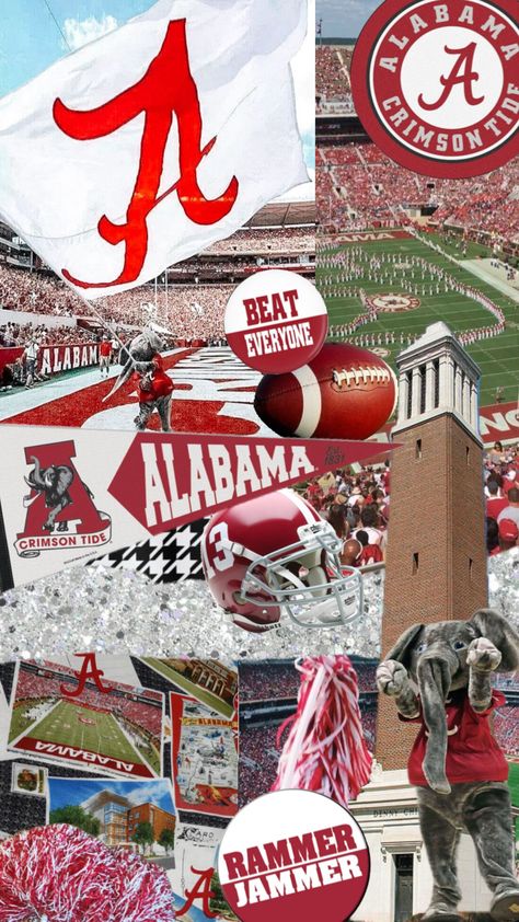 Alabama Collage Wallpaper, Alabama Crimson Tide Football Wallpaper, Alabama Wallpaper, Football Wallpaper Iphone, Roll Tide Football, Alabama State University, Alabama Football Roll Tide, Movie Collage, Western Wallpaper Iphone