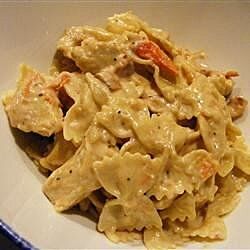 Farfalle Festival Recipe | Allrecipes Asiago Cream Sauce Recipe, Bow Tie Pasta Recipe, Chicken Ranch Pasta, Bow Tie Pasta, Cream Pasta, Cream Sauce Recipes, Asiago Cheese, Bowtie Pasta, Chicken Pasta Recipes