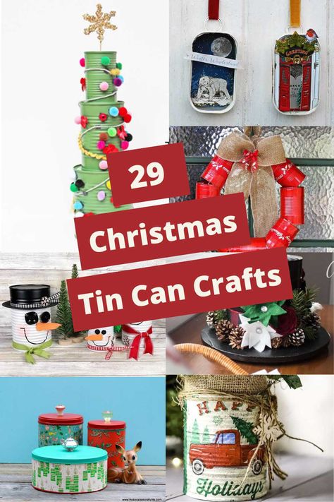 Before chucking out that tin can, check out these unique Christmas crafts. It's amazing the decorations you can make from a humble tin can. Visit the site to see all the upcycled tin can ideas and get the free tutorials. Upcycled Christmas Ornaments Diy, Tin Can Crafts Diy Christmas, Decorated Tin Cans, Tim Can Crafts Ideas, Can Crafts Tin Diy, Crafts Using Tin Cans, Can Christmas Crafts, Can Decorating Ideas Tin, Tin Can Christmas Crafts