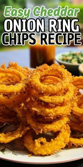 Easy Cheddar Onion Ring Chips! Imagine golden-brown rings of thinly sliced onions, coated in a savory cheddar cheese batter and baked to crispy perfection. Whether you’re craving a crunchy snack… Onion Rings Batter Recipe, Baked Onion Rings, Onion Ring, Cheese Chips, Batter Recipe, Snack Craving, Crunchy Snack, Chocolate Cookie Recipes, Savory Appetizer