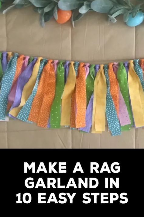 How to Make a Rag Garland How To Make A Fabric Garland, Diy Crafts To Do At Home, Colorful Garland, Rag Garland, Fabric Garland, Holiday Garlands, Scrap Material, Spruce Up Your Home, Upcycled Home Decor