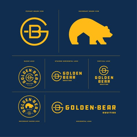 Golden Bear Equities on Behance Wordmark Logo Typography, Bear Logo Design, Logo Presentation, Startup Logo, Golden Bear, Logo Design Inspiration Branding, Real Estate Logo Design, Logo Project, Pet Logo Design