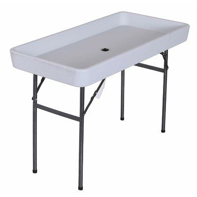 Outsunny Folding Fish Fillet 23.5" x 47.5" Free Standing Service Sink Camping Table With Sink, Camping Sink, Fishing Table, Fish Cleaning Table, Ice Party, Deep Sink, Cleaning Fish, Outdoor Sinks, Steel Table Legs