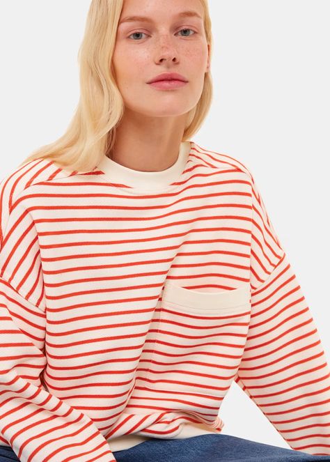 Stripe Sweatshirt, Maternity Sleepwear, Jersey Sweater, Striped Sweatshirts, Jersey Sweatshirt, Striped Jersey, Cashmere Coat, Red Stripe, Knitted Jumper