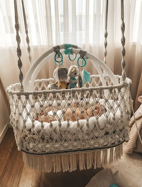 Swinging Bassinet, Macrame Bassinet, Macrame Baby Swing, Hanging Bassinet, Snuggle Me, Macrame Hanging Chair, Nursery Bassinet, Macrame Chairs, Macrame Baby