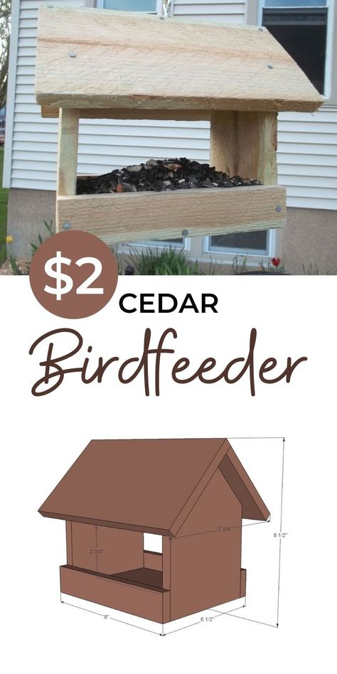 Cedar Birdhouse Plans, Bird House Woodworking, Birdfeeder Diy Wood Woodworking Plans, Fly Through Bird Feeder Plans, Bird Feeder Diy Wooden, Bird Feeders Wood, Woodworking Bird Feeder, Small Wooden Bird Houses, Bird Feeders Diy Wooden Plans