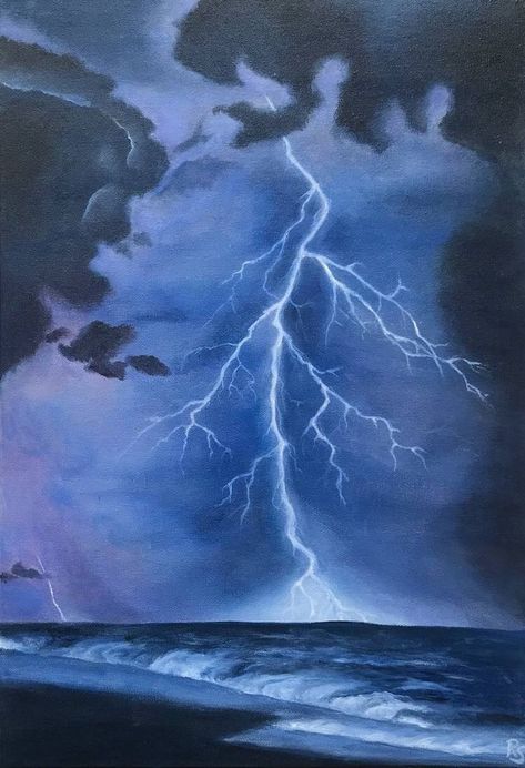 Lightning Art, Lightning Photography, Spotify Covers, Cute Canvas Paintings, Watercolor Paintings Abstract, Canvas Painting Designs, Painting Art Lesson, Small Canvas Art, Cloud Painting