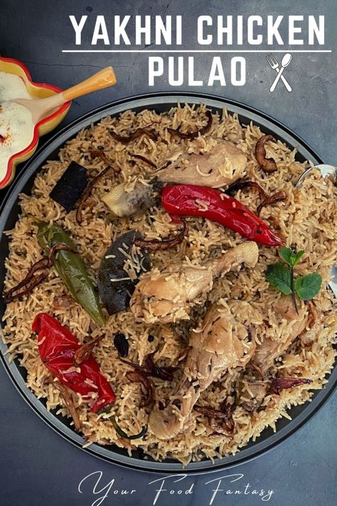 Step by step best chicken yakhni pulao recipe, what is yakhni pulao and how to make it at home, yakhni chicken recipe Chicken Karahi Recipe Pakistani, Chicken Pulao Recipe, Chickpea Rice, Yakhni Pulao, Chicken Pulao, Desi Khana, Simple Family Meals, Indian Rice, Pulao Recipe