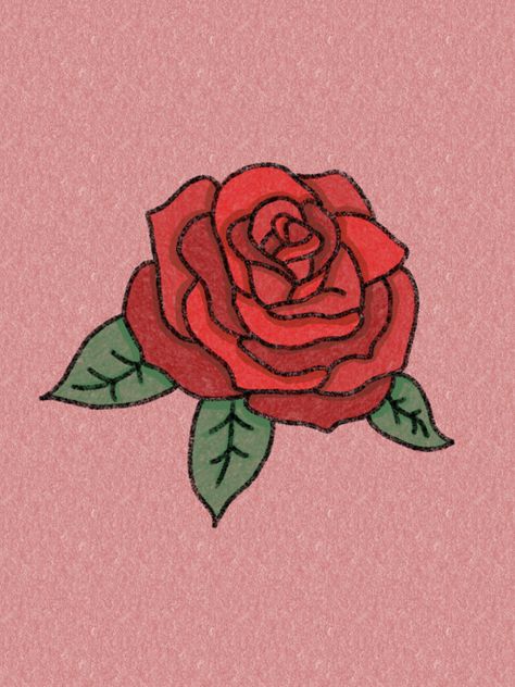 #art #drawing #cute #wallpaper #aesthetic #rose #flower Roses Art Aesthetic, Rose Flower Aesthetic Drawing, Rose Drawing Aesthetic, Red Doodles Aesthetic, Rose Drawing Color, Aesthetic Rose Drawing, Roses Aesthetic Drawing, Red Rose Drawing, Wallpaper Cute Aesthetic